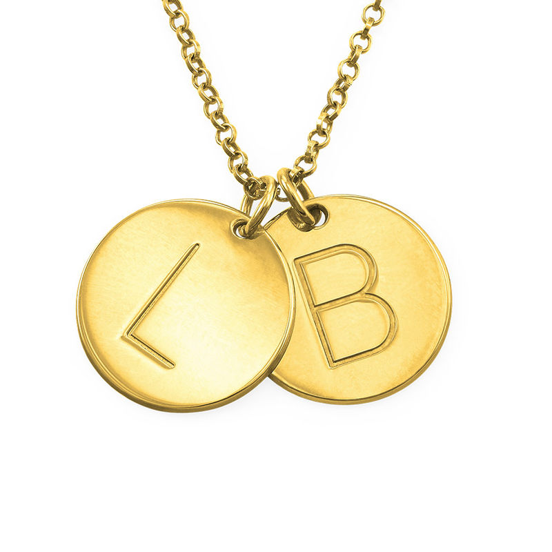 イニシャル付きゴールドメッキチャームネックレス | MyNameNecklace JP